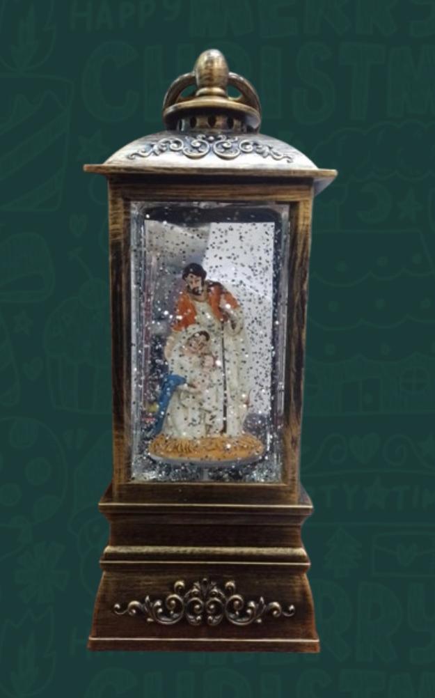 Miniatura 2 de farol de decoración navideña con árbol